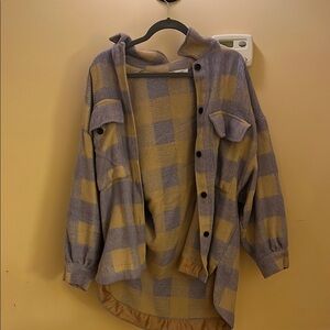 Plaid Button-Up Shirt Jacket